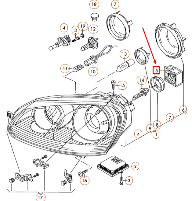 NEW VW JETTA A5 MK5 FRONT HEADLIGHT IGNITER MODULE 1T0941471 ORIGINAL