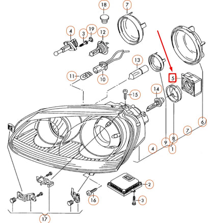 NEW VW JETTA A5 MK5 FRONT HEADLIGHT IGNITER MODULE 1T0941471 ORIGINAL