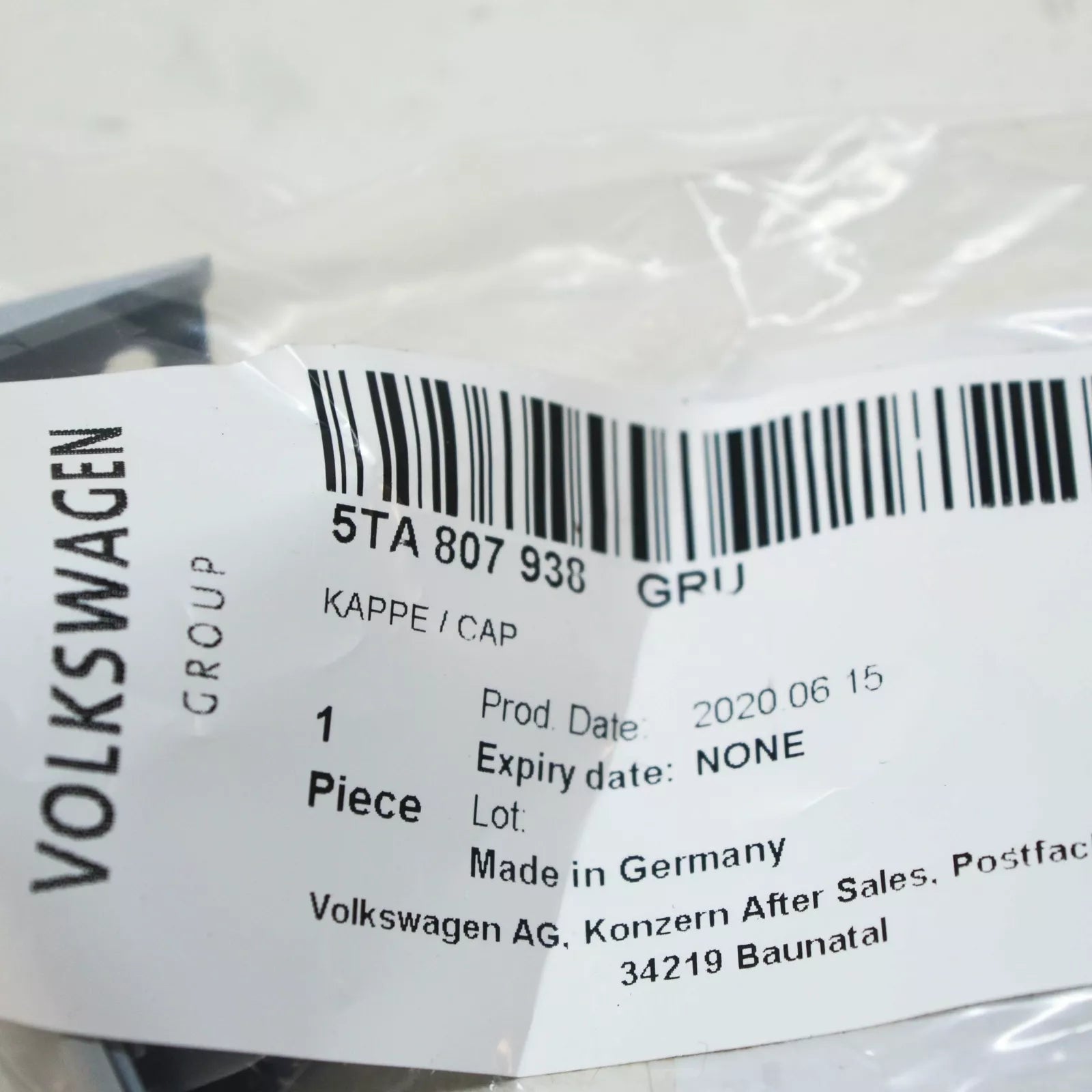 NEW VW TOURAN 5T FRONT RIGHT HEADLIGHT WASHER COVER CAP 5TA807938GRU