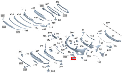 NEW MERCEDES-BENZ GLC COUPE C253 FRONT RIGHT GRILLE A2538858104 ORIGINAL