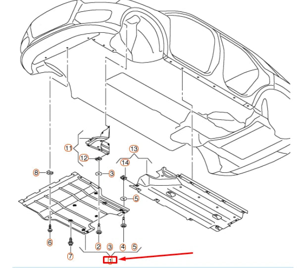 NEW AUDI Q3 8U UNDERBODY RADIATOR SUPPORT SPLASH SHIELD 8U0863821A ORIGINAL