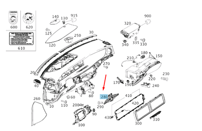 new mb s w222 instrument cluster and central display bracket a2226890014