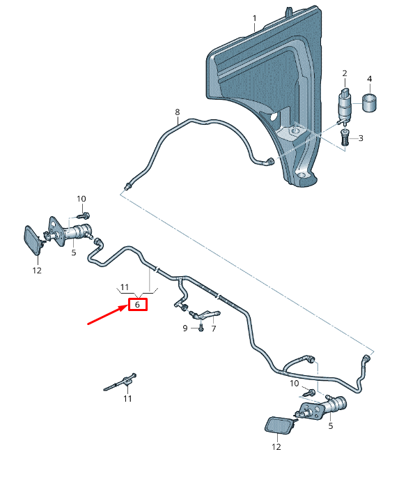 NEW AUDI Q7 4M FRONT HEADLIGHT WASHER HOSE 4M0955970H ORIGINAL