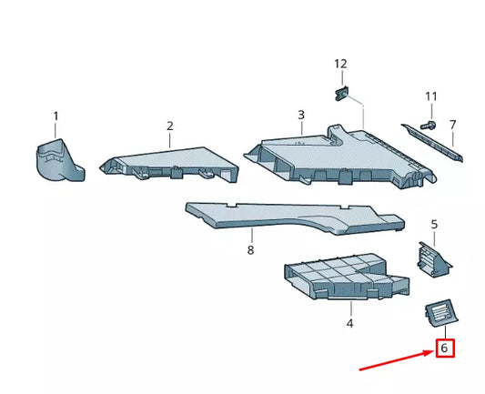 NEW VOLKSWAGEN CRAFTER 2F MK1 FOOTWELL VENT LHD 2E1819154A