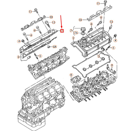 NEW VW PHAETON GP2 RIGHT CYLINDER HEAD COVER WITH GASKET 077103472P ORIGINAL