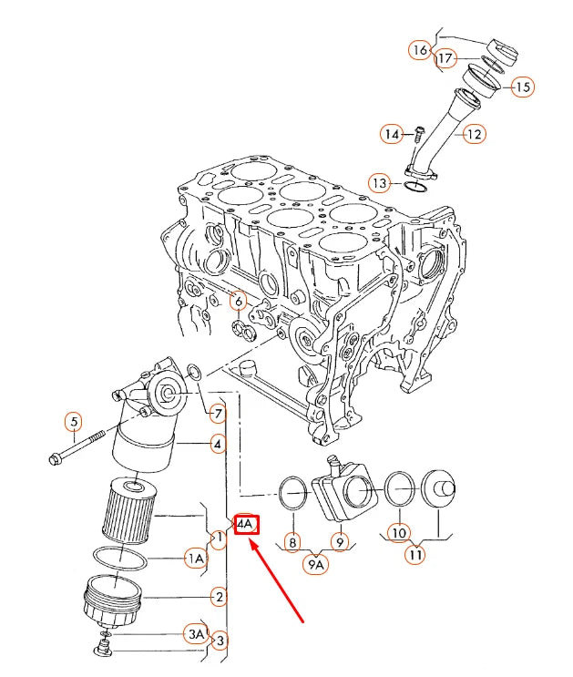 NEW AUDI Q7 4L OIL FILTER WITH FLANGE 03H115403J ORIGINAL