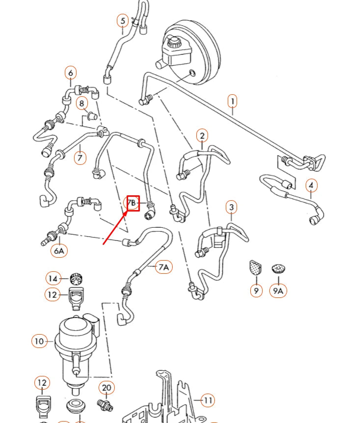NEW VOLKSWAGEN TOUAREG 7L MK1 BRAKE VACUUM PIPE 7L6611918F