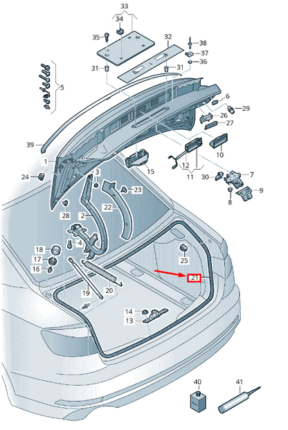 new audi a5 f5 rear decklid seal 8w6827705b original