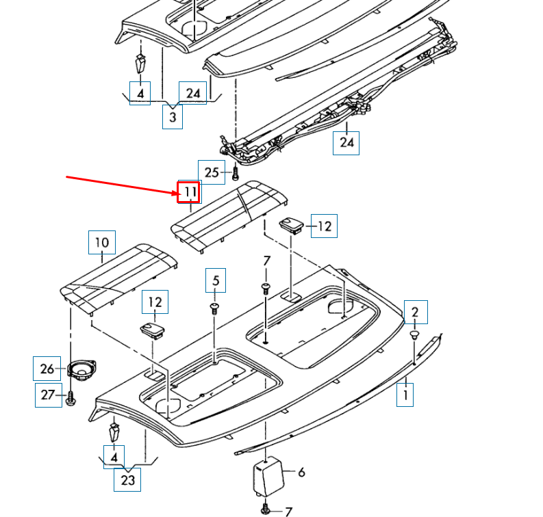 NEW AUDI A5 COUPE 8T3 REAR SHELF RIGHT SPEAKER TRIM COVER 8T0035406E4PK ORIGINAL