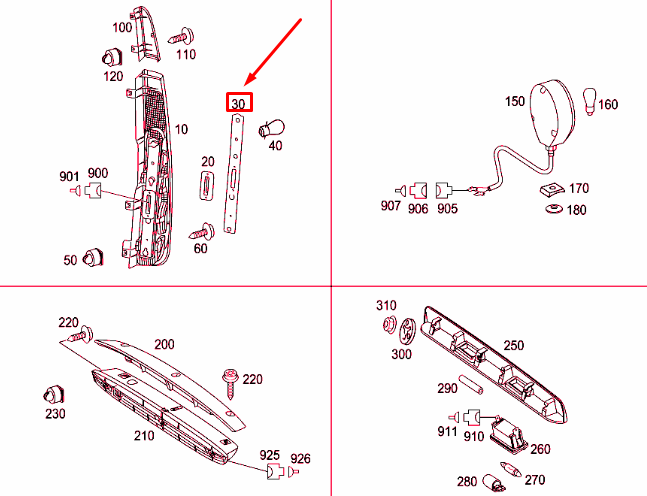 NEW MERCEDES-BENZ VITO W639 REAR LEFT LAMP CARRIER A0008201077 ORIGINAL