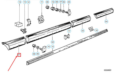 NEW BMW 6 E24 FRONT LEFT FENDER MOULDING 51131904453 1904453 ORIGINAL