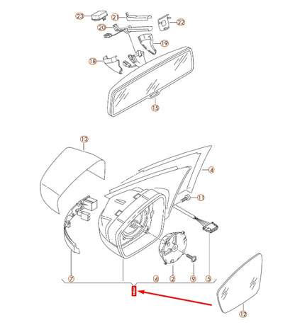 NEW VW PASSAT B8 FRONT LEFT DOOR EXTERIOR MIRROR HOUSING 561857507R9B9 ORIGINAL