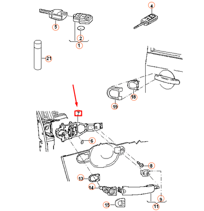 NEW VW JETTA A5 FRONT RIGHT DOOR HANDLE LOCK CYLINDER SUPPORT 1K0837886A