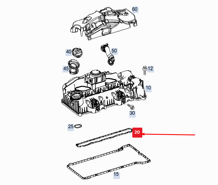new mercedes-benz gle w167 engine elastomer molded seal a6540160700 original