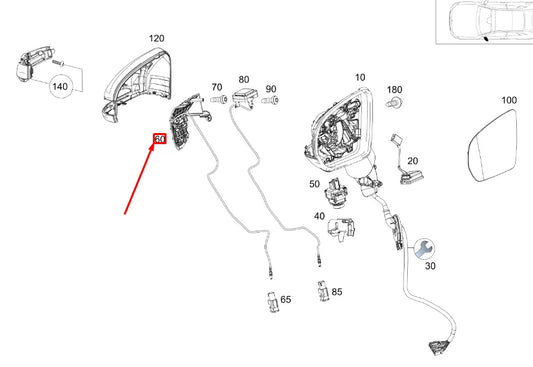 NEW MB E C238 FRONT LEFT DOOR MIRROR TELEPHONE ANTENNA LHD A2388109701 ORIGINAL