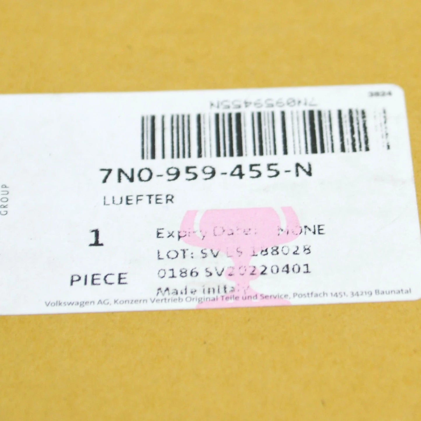 NEW VW SHARAN 7N1, 7N2 RADIATOR FAN 7N0959455N ORIGINAL