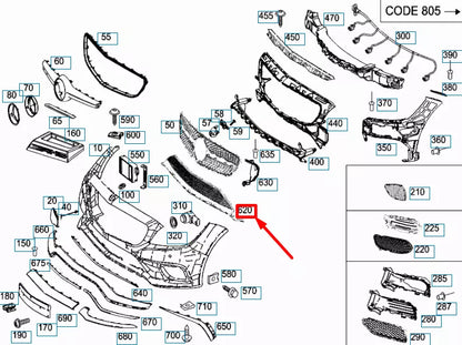 NEW MERCEDES-BENZ CLS C218 AMG FRONT BUMPER LOWER GRILLE A2188851900 ORIGINAL