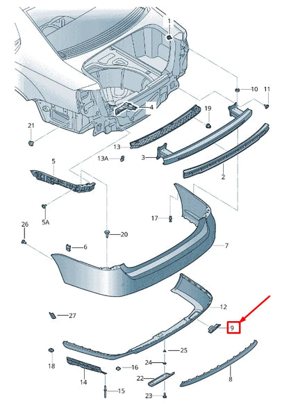 NEW VW JETTA III 1K MK3 REAR TOW HOOK COVER 1K5807441A9B9