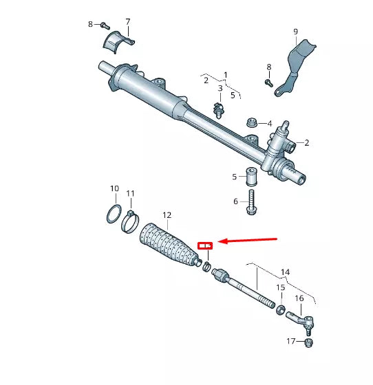 NEW VW TOUAREG 7P MK2 STEERING GEAR BOOT SPRING BAND CLAMP 7L0422379 ORIGINAL