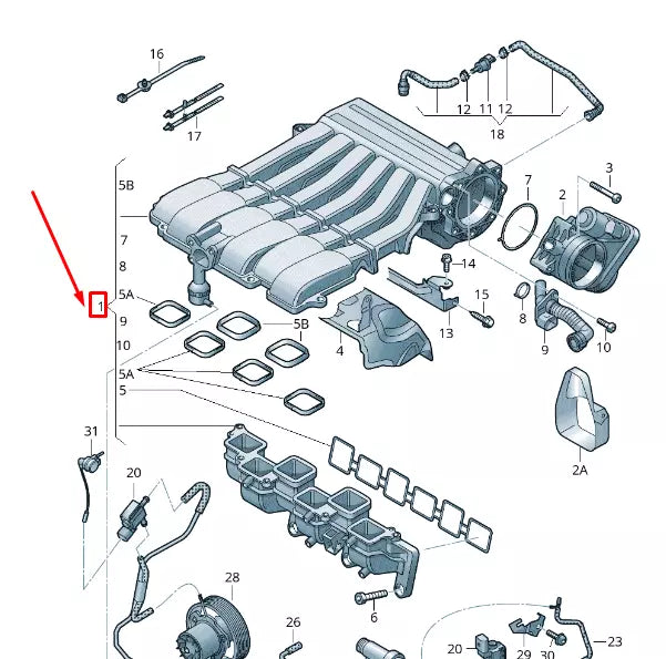 NEW VW TOUAREG 7P MK2 INTAKE MANIFOLD 03H133201AE ORIGINAL