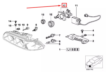 NEW BMW 5 E39 RIGHT HEADLIGHT CONTROL MODULE BRACKET 8386556 63128386556