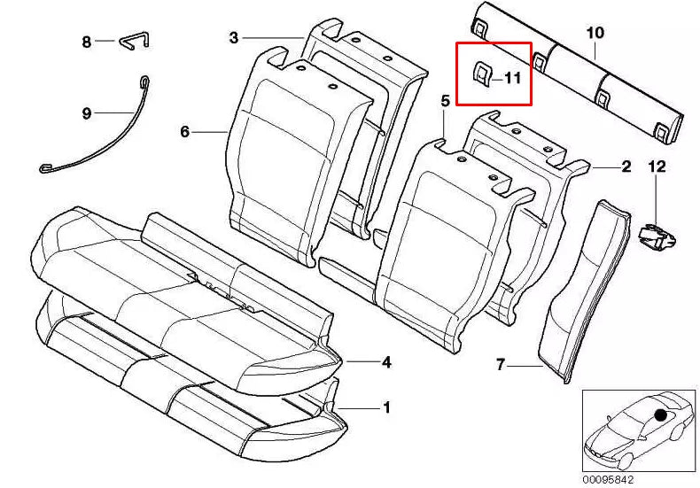 NEW BMW 5 F11 REAR SEAT ISOFIX MOUNT 52207267094 7267094 2013 ORIGINAL