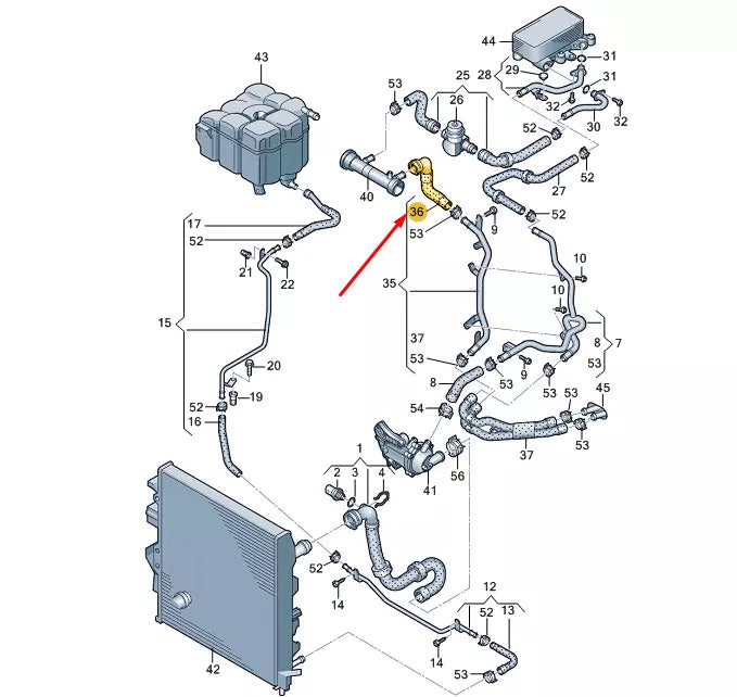 NEW VW TOUAREG 7P MK2 COOLANT HOSE 7P6121157A