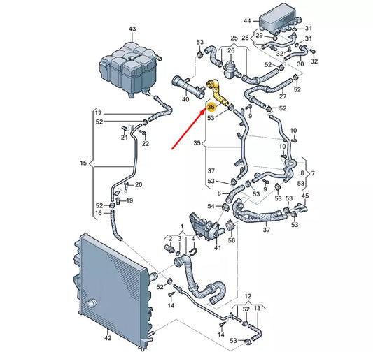 NEW VW TOUAREG 7P MK2 COOLANT HOSE 7P6121157A
