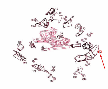 NEW MB C W203 FRONT SEAT OUTSIDE TOP RIGHT COVER A2099182430649B51 ORIGINAL