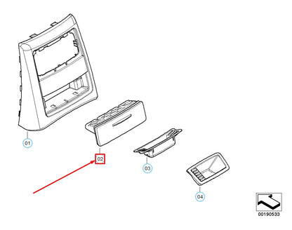 NEW BMW 3 E90 REAR BLACK ASHTRAY 51167138525 7138525 ORIGINAL