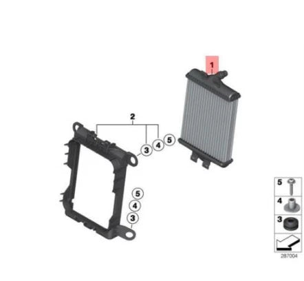 NEW BMW 2 COUPE F22 AUXILIARY COOLING RADIATOR 17118625447 8625447 ORIGINAL