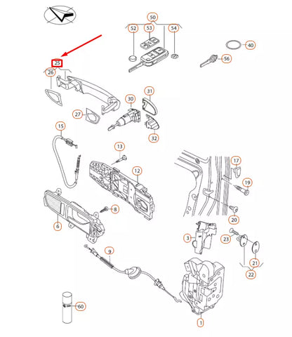 NEW VOLKSWAGEN PASSAT B8 FRONT LEFT DOOR EXTERIOR HANDLE 1K8837205HGRU ORIGINAL