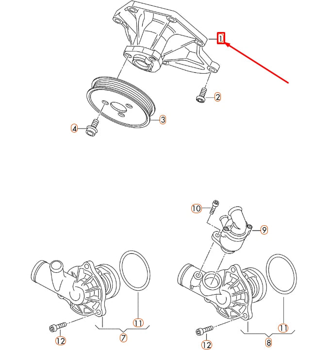 NEW AUDI Q7 4L COOLANT PUMP 059121008J