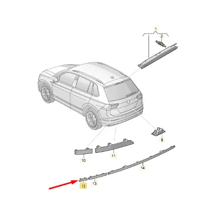 NEW VOLKSWAGEN TIGUAN AD REAR RIGHT BUMPER REFLECTOR 5NA945104A