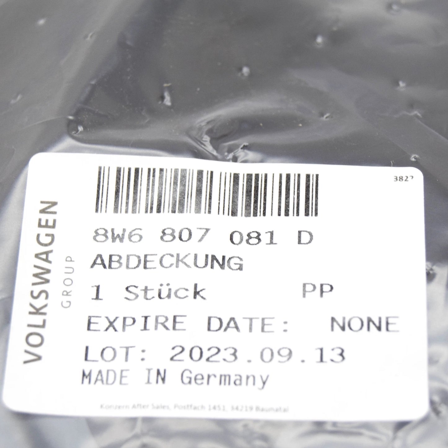 NEW AUDI RS5 F5A SLAM PANEL FRAME UPPER PLASTIC TRIM 8W6807081D ORIGINAL