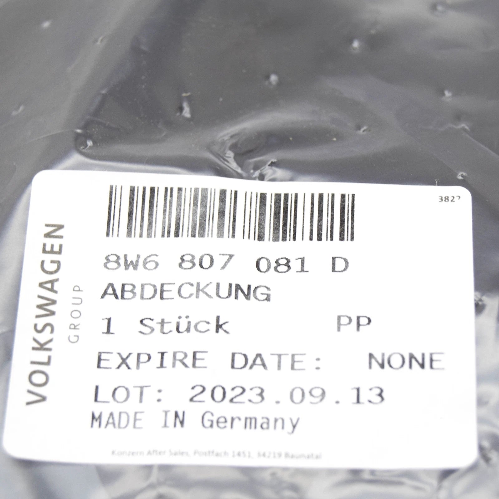 NEW AUDI RS5 F5A SLAM PANEL FRAME UPPER PLASTIC TRIM 8W6807081D ORIGINAL