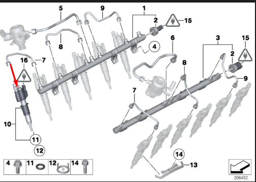 new bmw 1 e88 fuel injector 135i petrol 3l 13538616079 original