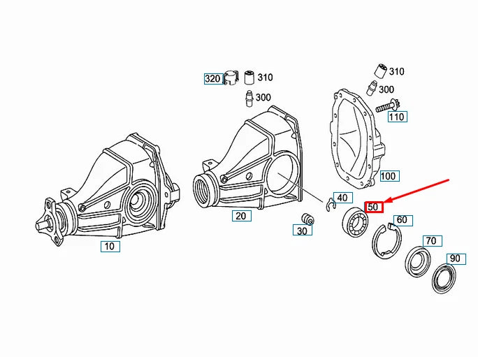 NEW MB S W140 REAR RING GEAR TAPERED ROLLER BEARING A2109800002 ORIGINAL