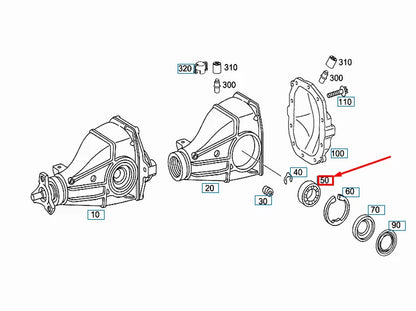 NEW MB S W140 REAR RING GEAR TAPERED ROLLER BEARING A2109800002 ORIGINAL