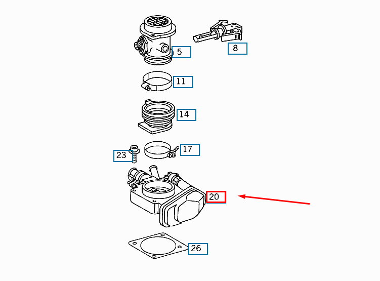 new mercedes-benz sl r129 throttle body slide actuator a1191410025 original
