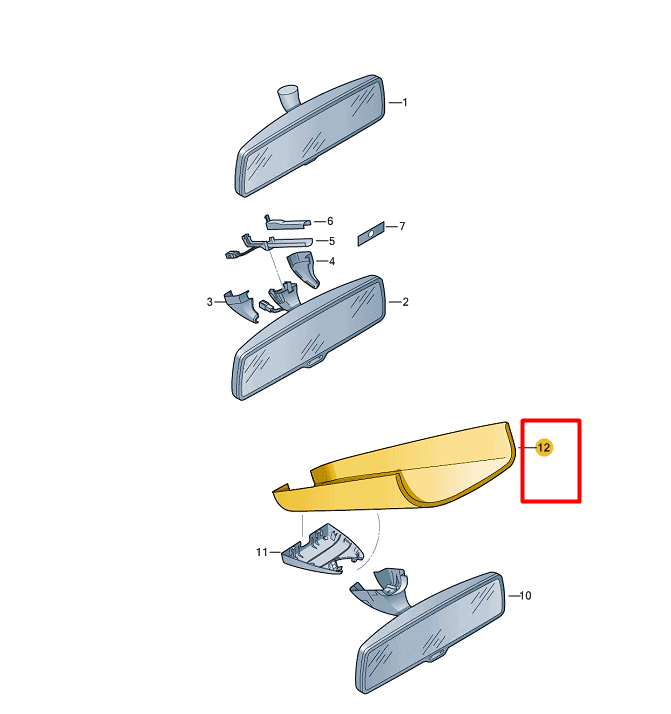 NEW VOLKSWAGEN PASSAT VARIANT B7 365 INTERIOR MIRROR TRIM 3AA8684379B9 ORIGINAL
