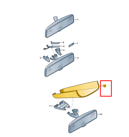 NEW VOLKSWAGEN PASSAT VARIANT B7 365 INTERIOR MIRROR TRIM 3AA8684379B9 ORIGINAL