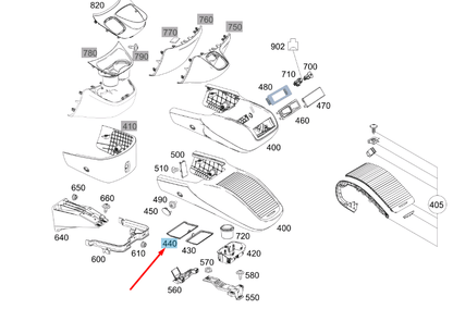 NEW MERCEDES-BENZ VITO W447 STOWAGE COMPARTMENT INSERT A44768912009E80 ORIGINAL