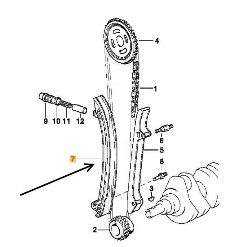 new bmw 3 e46 2.8i timing chain guide rail 11311703717 original