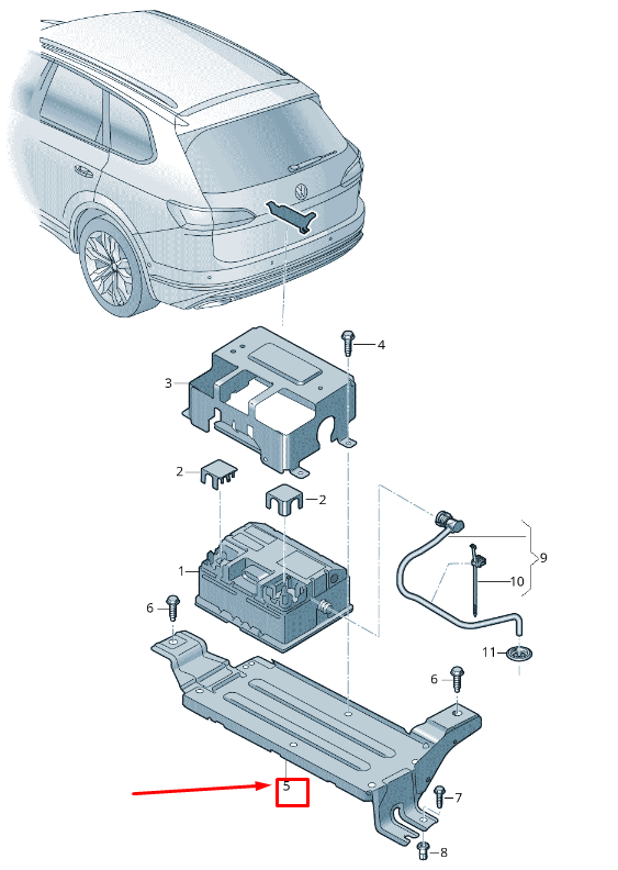 new vw touareg cr battery retainer 4m0915524j original
