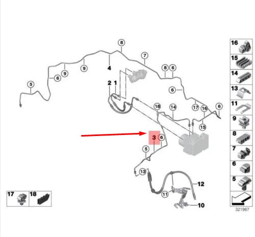 NEW BMW 1 F21 FRONT BRAKE PIPELINE 34306864173 ORIGINAL