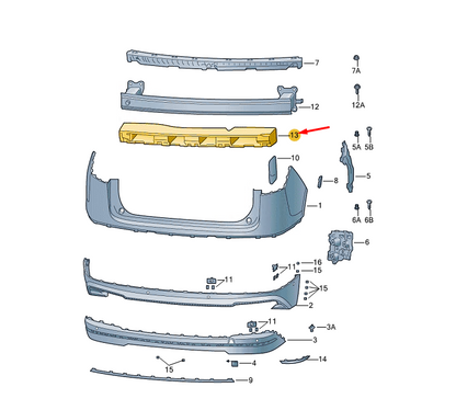 new skoda enyaq iv rear bumper foam 5le807251a original