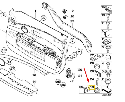 NEW BMW 7 E66 FRONT DOOR TRIM PANEL NUT 51418176418
