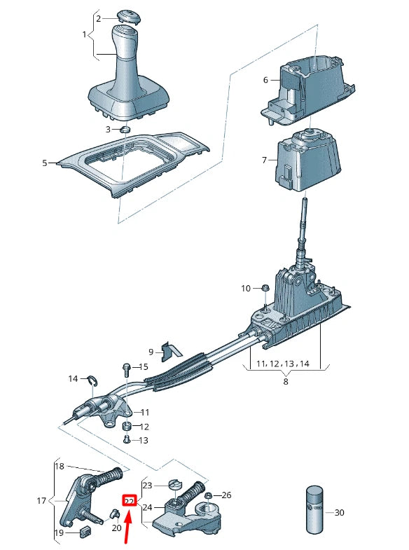 NEW VOLKSWAGEN T-ROC A11 GEARSHIFT LEVER 5Q0711046T ORIGINAL