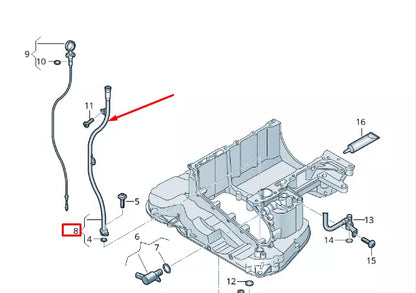 NEW VOLKSWAGEN AMAROK ENGINE OIL DIPSTICK TUBE 059115630BF